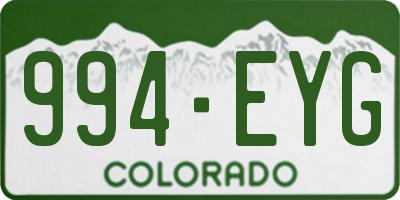 CO license plate 994EYG
