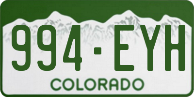 CO license plate 994EYH