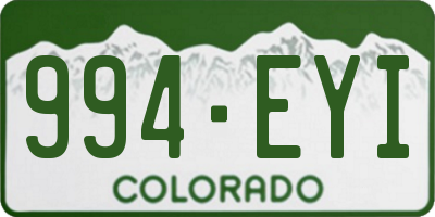 CO license plate 994EYI