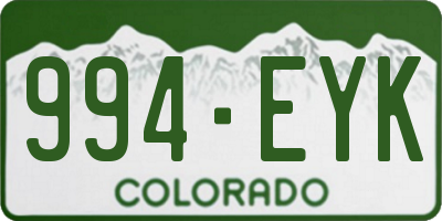 CO license plate 994EYK