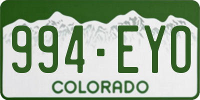 CO license plate 994EYO