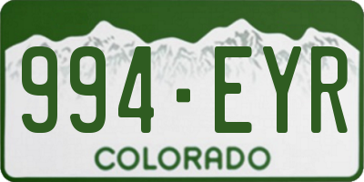 CO license plate 994EYR