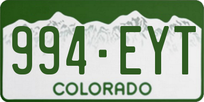 CO license plate 994EYT