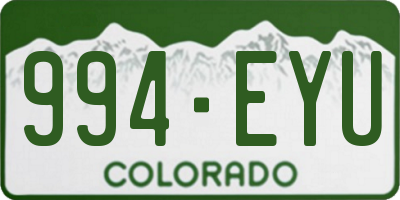 CO license plate 994EYU