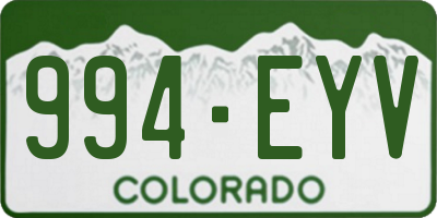 CO license plate 994EYV