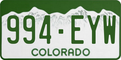 CO license plate 994EYW