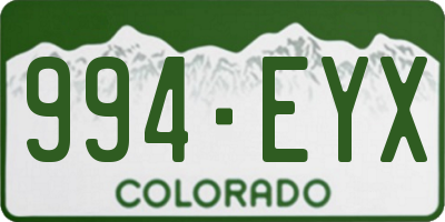 CO license plate 994EYX
