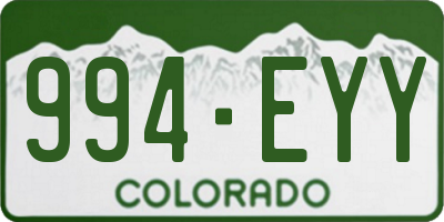 CO license plate 994EYY