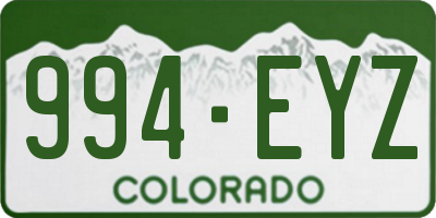 CO license plate 994EYZ