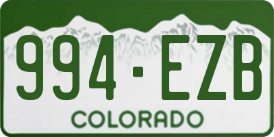 CO license plate 994EZB