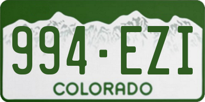 CO license plate 994EZI