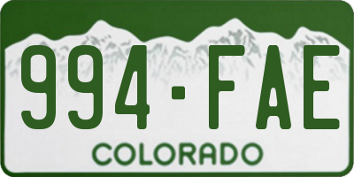 CO license plate 994FAE