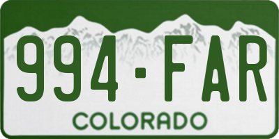 CO license plate 994FAR