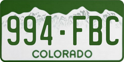 CO license plate 994FBC