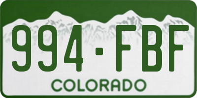 CO license plate 994FBF