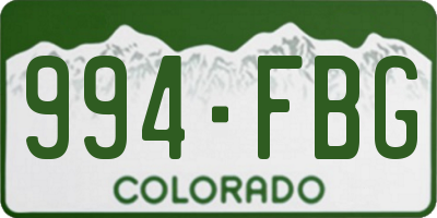 CO license plate 994FBG