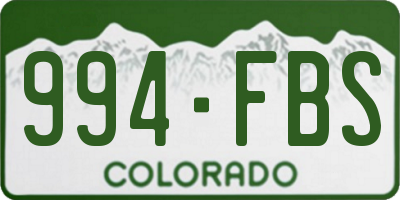 CO license plate 994FBS