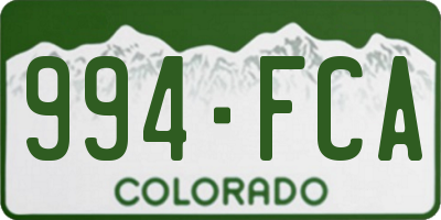 CO license plate 994FCA