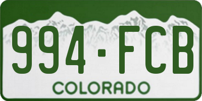 CO license plate 994FCB