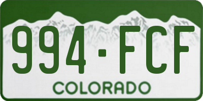 CO license plate 994FCF