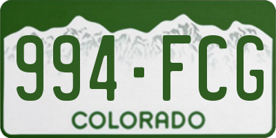 CO license plate 994FCG