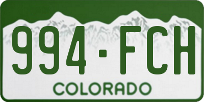 CO license plate 994FCH