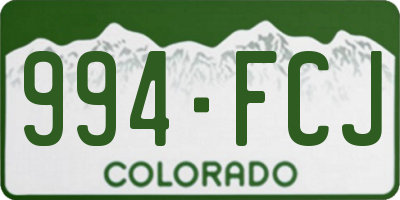 CO license plate 994FCJ