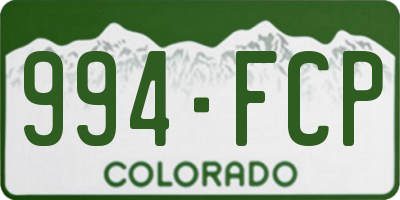 CO license plate 994FCP