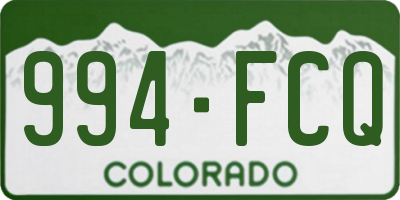 CO license plate 994FCQ