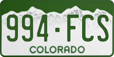 CO license plate 994FCS