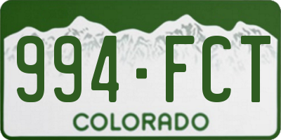 CO license plate 994FCT