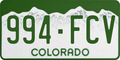 CO license plate 994FCV