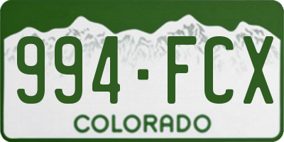 CO license plate 994FCX
