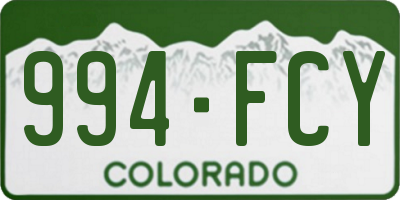 CO license plate 994FCY