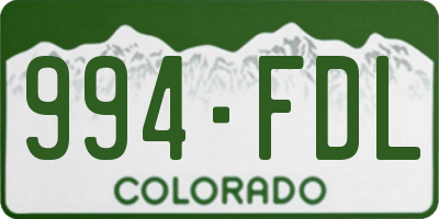 CO license plate 994FDL