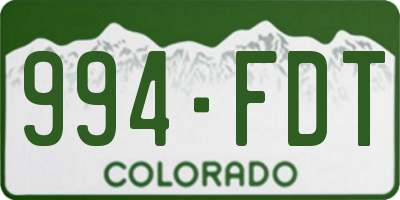 CO license plate 994FDT