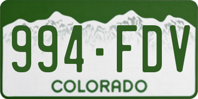 CO license plate 994FDV