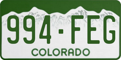 CO license plate 994FEG