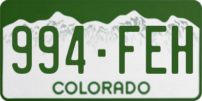 CO license plate 994FEH