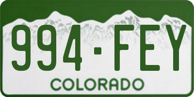 CO license plate 994FEY