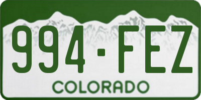 CO license plate 994FEZ