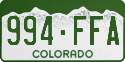 CO license plate 994FFA