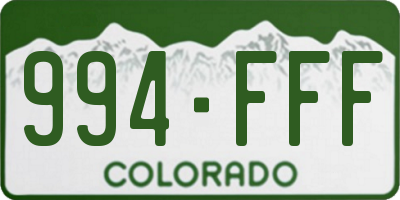 CO license plate 994FFF