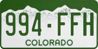 CO license plate 994FFH