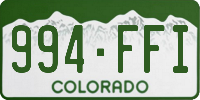 CO license plate 994FFI