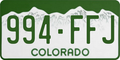 CO license plate 994FFJ