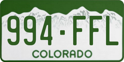 CO license plate 994FFL