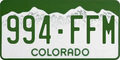 CO license plate 994FFM
