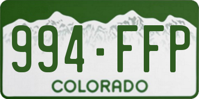 CO license plate 994FFP