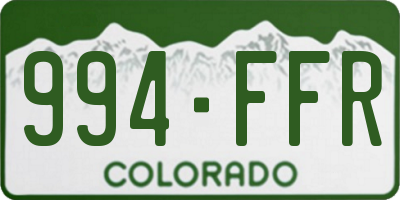 CO license plate 994FFR